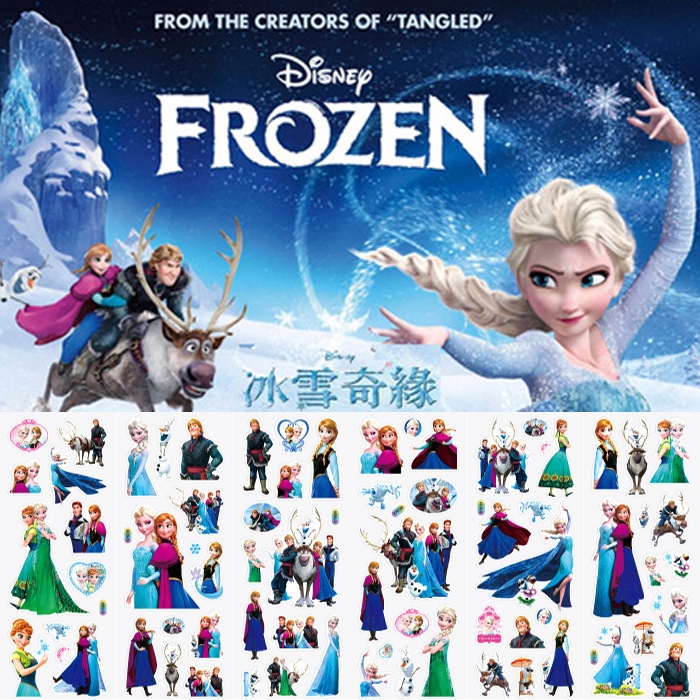 DISNEY 1 Tấm Miếng Dán Trang Trí Sổ Tay Nhật Ký Hình Công Chúa Frozen