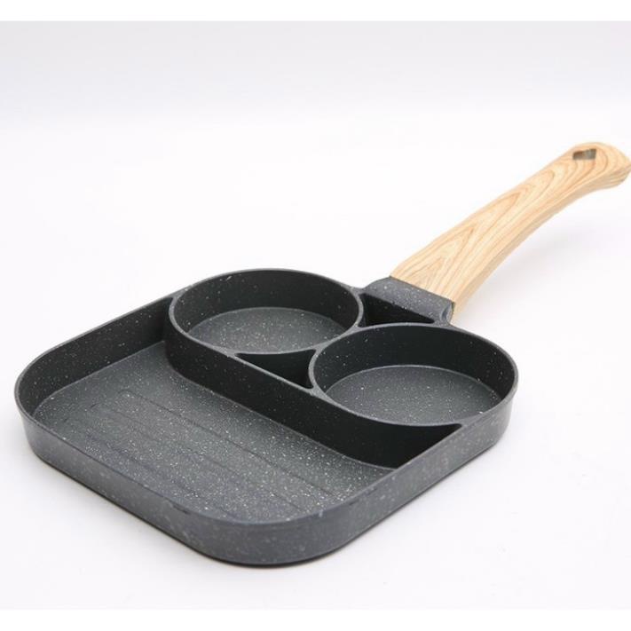 Chảo Đá 3 Ngăn Chống Dính Goodstore – Dùng Được Cho Bếp Từ