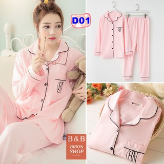 Bộ bầu và Sau sinh pijama có thiết kế cho con bú D01