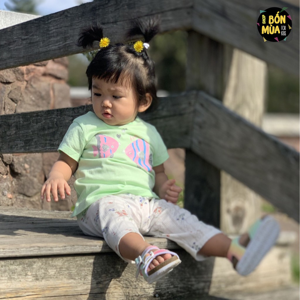 Áo thun Xuất dư xịn bé gái 🍎🍎6-25kg 100% Cotton xuất khẩu cộc tay vài mềm mát mặc hè-SHOP BỐN MÙA