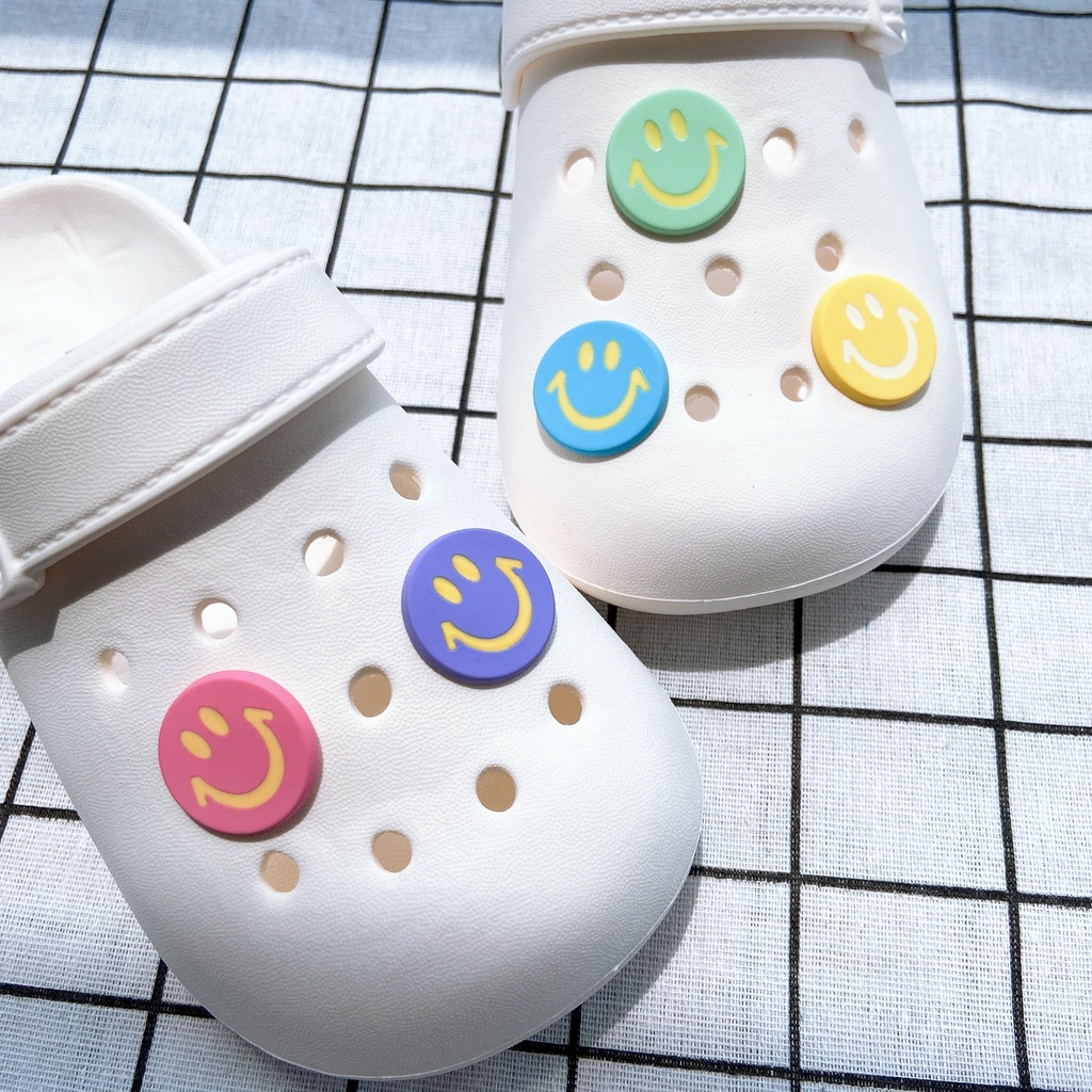 Sticker crocs Shoe Decoration for crocs đế caoSet 5 Phụ Kiện Nút Giày Thời Trang#Loạt Mặt Cười Đầy Màu Sắc