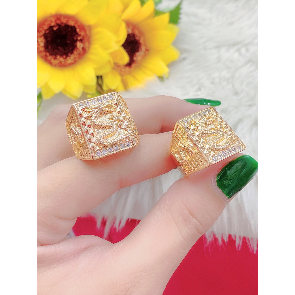 Nhẫn nam rồng 05 đính xoàn mạ 18k cao cấp (giá tốt nhất)