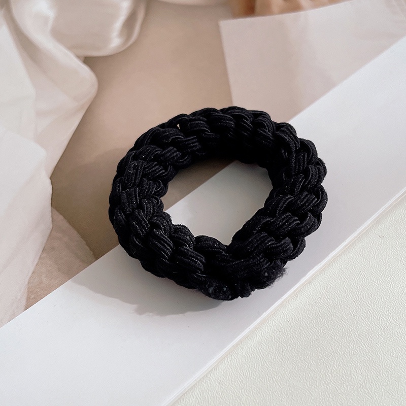 Thun Cột Tóc Đuôi Ngựa Bằng Da Co Giãn Làm Thủ Công