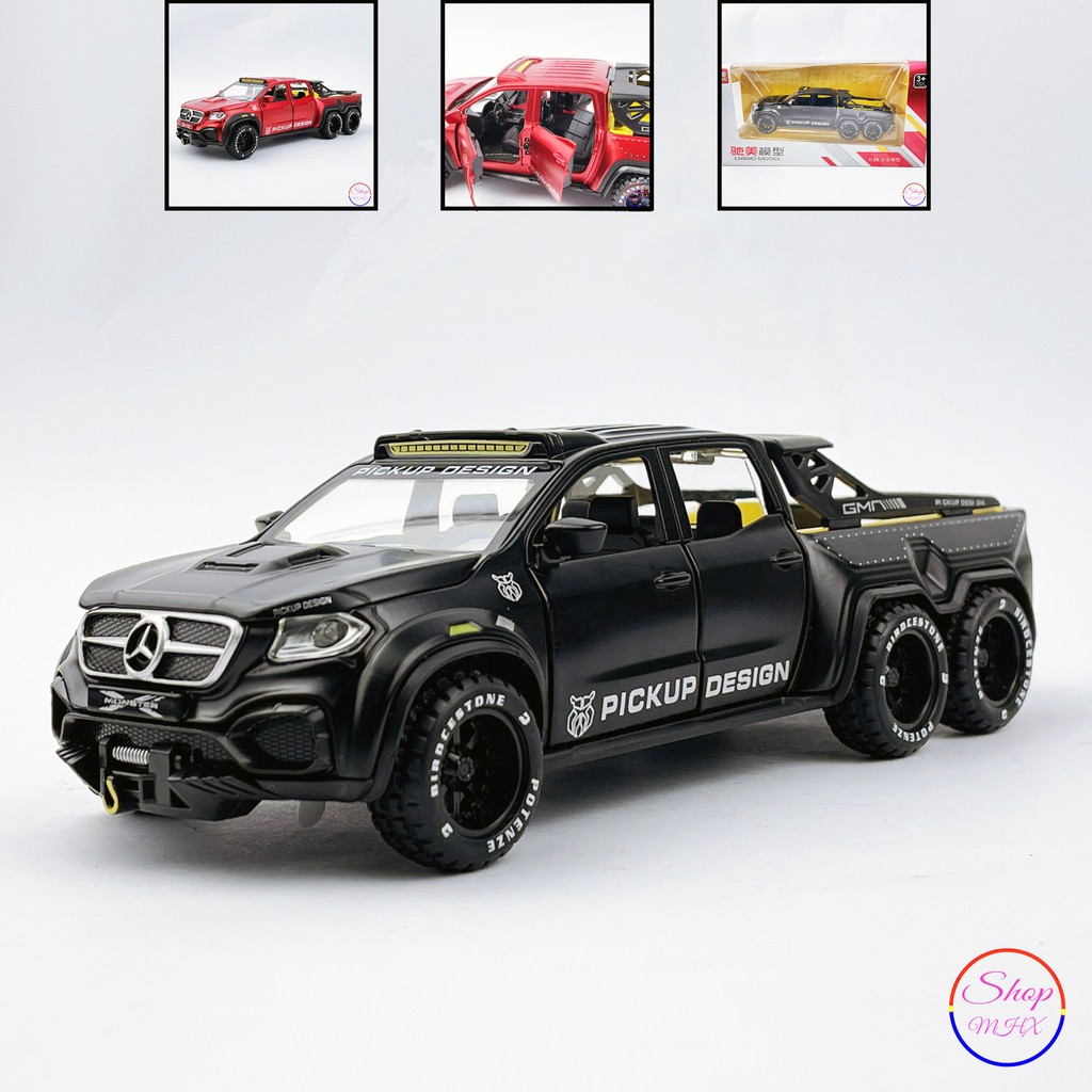 Xe mô hình sắt Mercedes-Benz X-Class Monster TẶNG KÈM BIỂN SỐ tỉ lệ 1:28 hãng Chimei