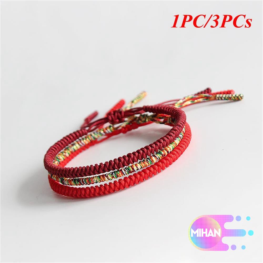 Set 1/3 vòng đeo tay bện dây đỏ may mắn xinh xắn đẹp mắt