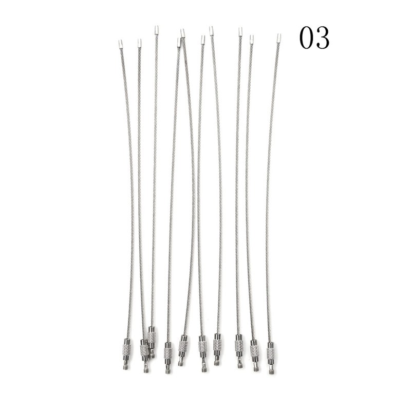 Set 10 Dây Móc Khóa Bằng Thép Không Gỉ 10 / 15 / 20cm