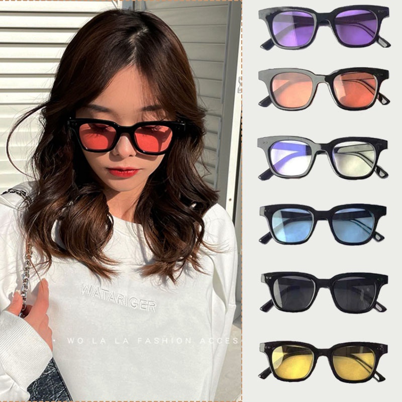 Kính Mát Gọng Vuông Màu Đen Phong Cách Hàn Quốc Thời Trang 2022 Dành Cho Nam Nữ