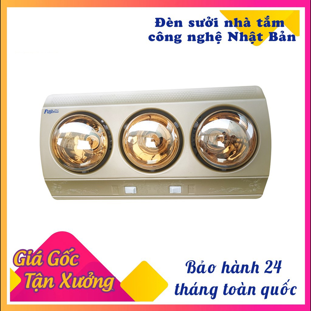 [Free ship – Chính Hãng – BH 24 Tháng] Đèn Sưởi Nhà Tắm Fuji Pova 2 Bóng - 3 Bóng Hàng Việt Nam Công Nghệ Nhật Bản