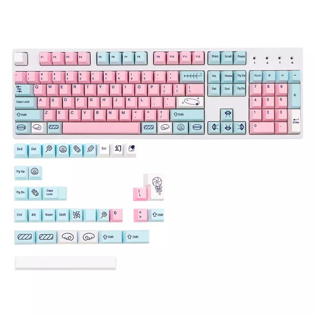 Bộ Keycap CGMK Sweet Girl Cherry PBT Dye Sub 137 phím dùng được cho phím cơ 68,84,98...