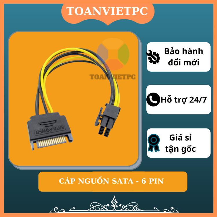 Dây Cáp Chuyển Đổi Nguồn Từ SATA Sang 6 pin PCI Dùng Cho Card Màn Hình Đồ Họa