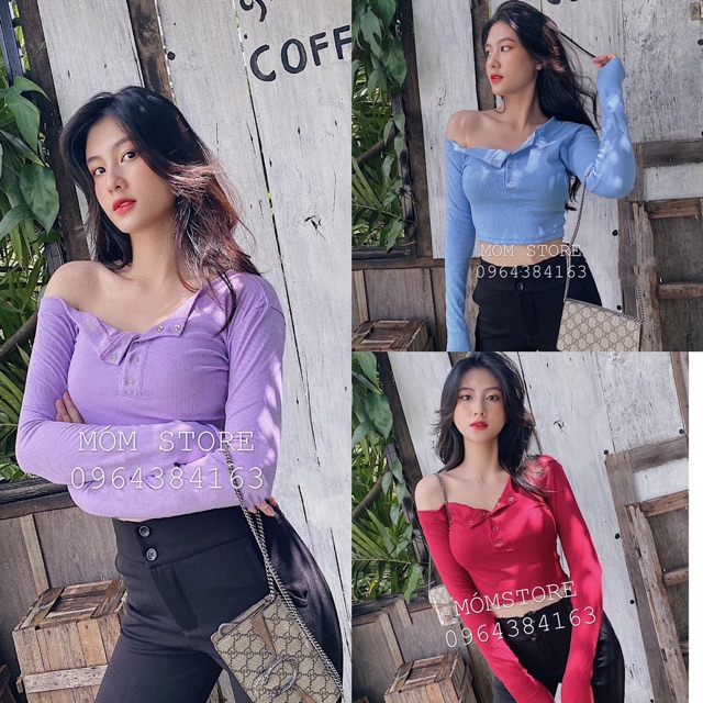 [Mã WASTUP giảm 10% tối đa 30K đơn 99K] Áo Crop Lệch Vai Tay Dài Siêu Xinh | BigBuy360 - bigbuy360.vn