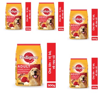 combo 5 gói thức ăn chó bò Pedigree 500gr