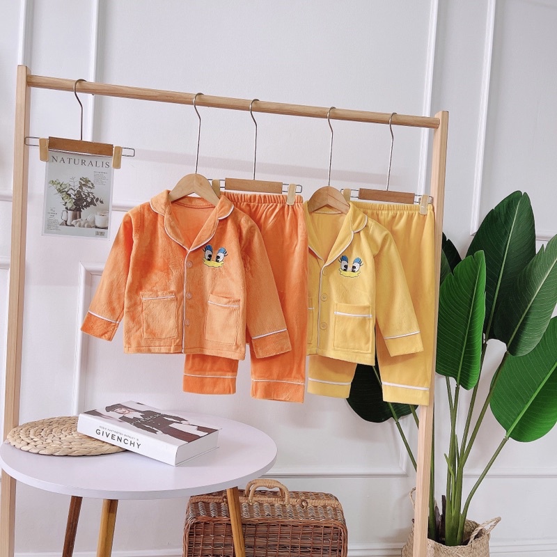 Set nỉ băng lông pizama cho bé