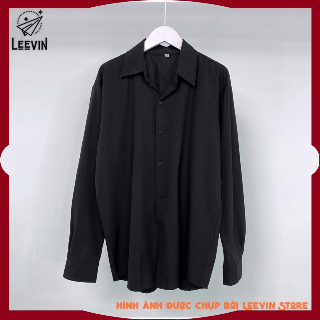 Áo Sơ Mi Nam Nữ Form Rộng TRƠN Basic Unisex Dài Tay Trắng và Đen chất Cotton lụa Hàn mịn mát Bigsize suông SM1 | BigBuy360 - bigbuy360.vn