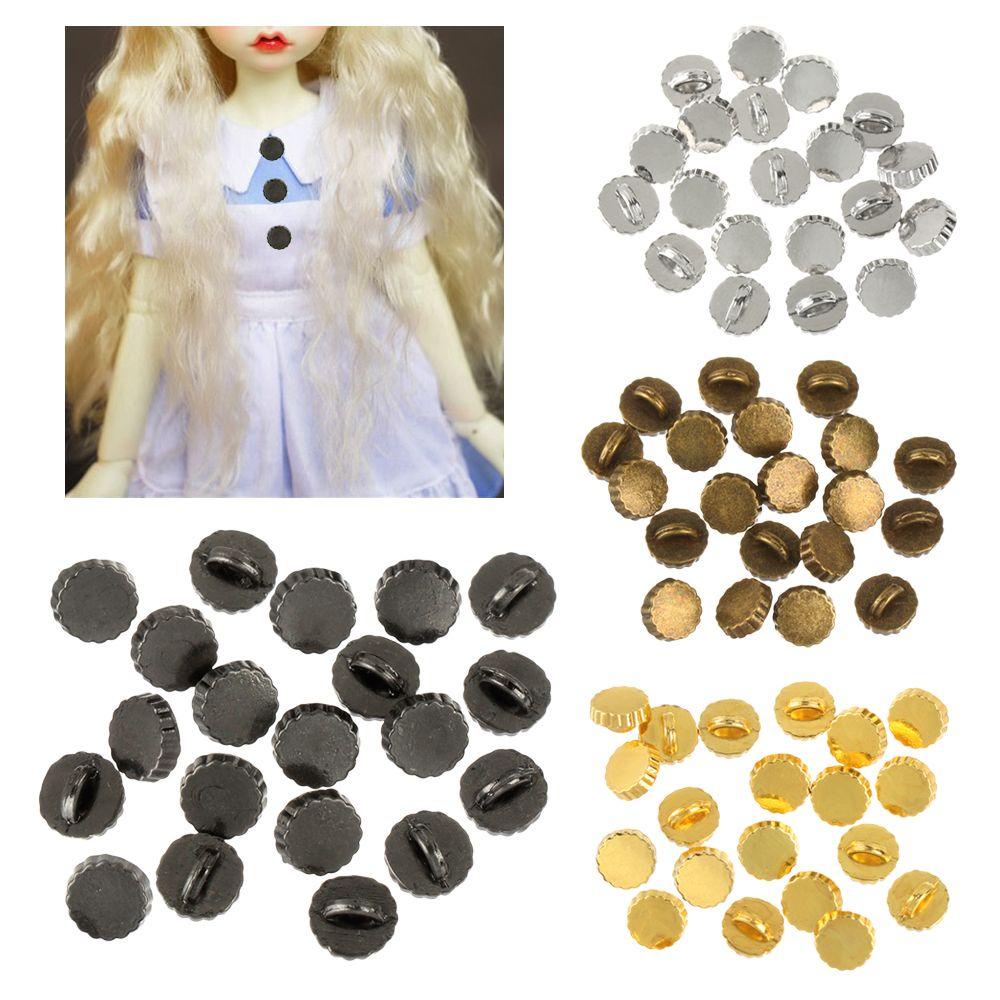 Set 1 / 20 / 40 Nút Tròn 4 Màu Tự Khâu Trang Trí Giày Búp Bê