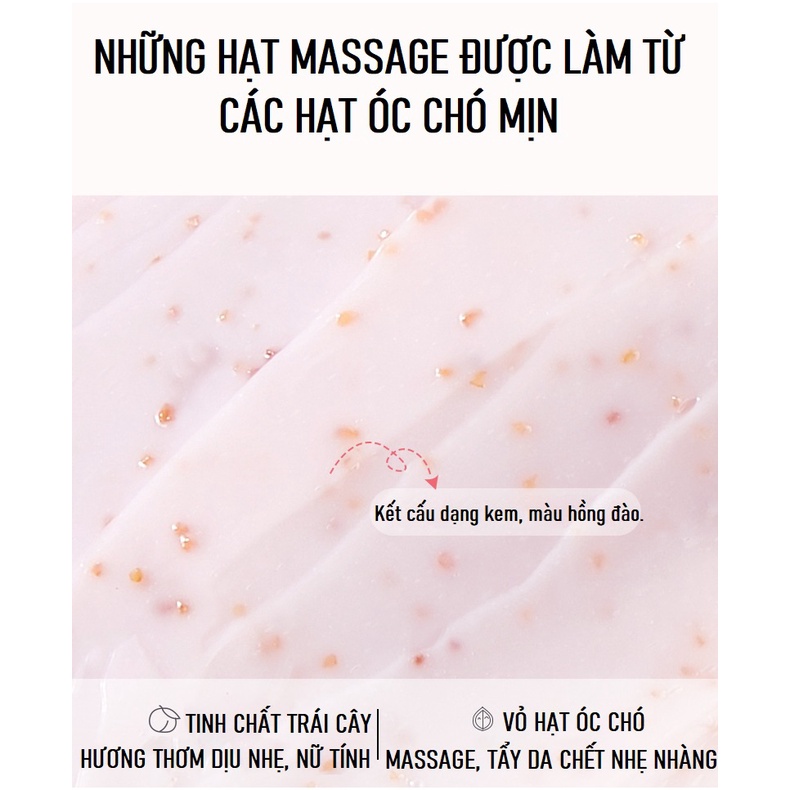 Tẩy Da Chết Toàn Thân Heyxi Đào Peach Clear Body Scrub Làm Trắng Da, Sạch Sâu, Dưỡng Ẩm Se Khít Lỗ Chân Lông 90g