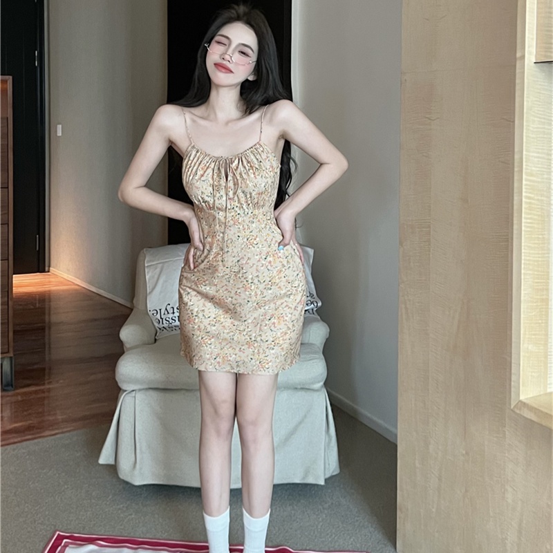 Đầm Mini In Hoa Thiết Kế Dễ Thương Cho Nữ