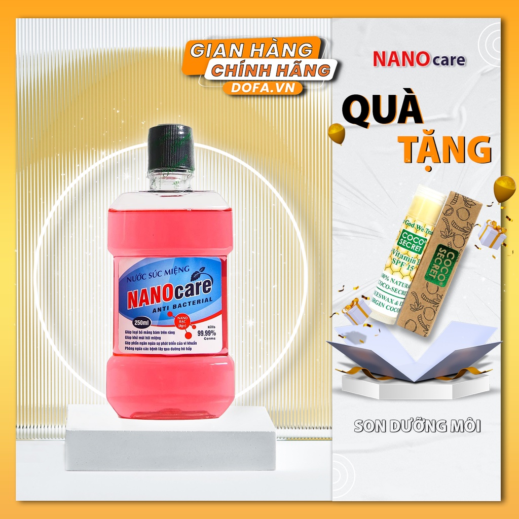 Nước Súc Miệng Khử Mùi Hôi Miệng NANOCARE Tinh Chất Mật Cau Đánh Bay Vi Khuẩn,hơi thở thơm mát-Tặg Son