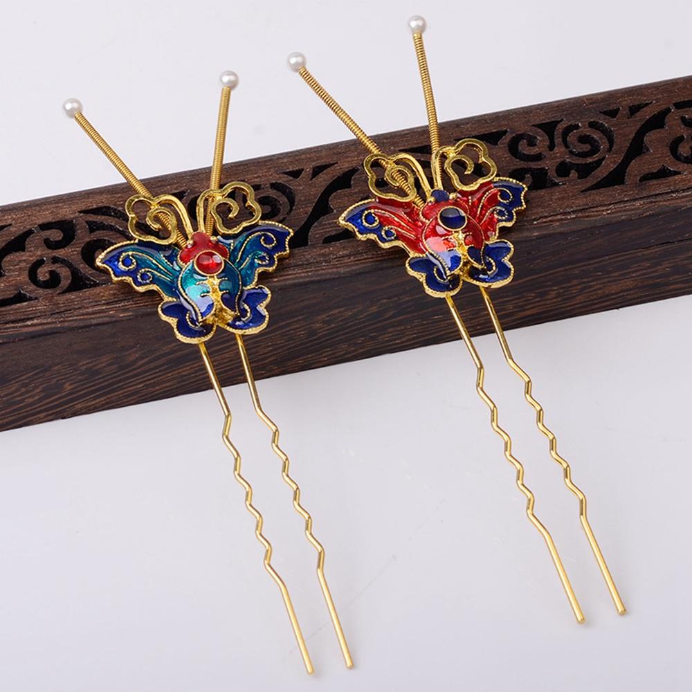 Trâm Cài Tóc Hình Bướm Bằng Hợp Kim Phong Cách Trung Hoa WMES15H