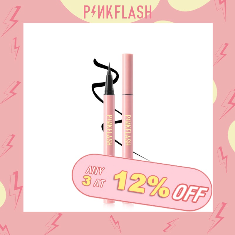 Bút kẻ mắt PINKFLASH màu đen đồng đều lâu trôi chống thấm nước