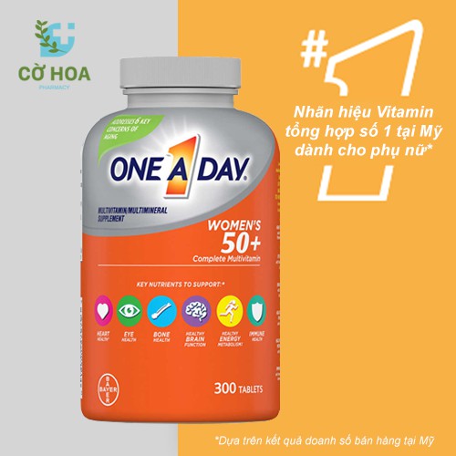 Vitamin tổng hợp cho nữ trên 50 tuổi One A Day Women's 50+ - Hộp 300 viên