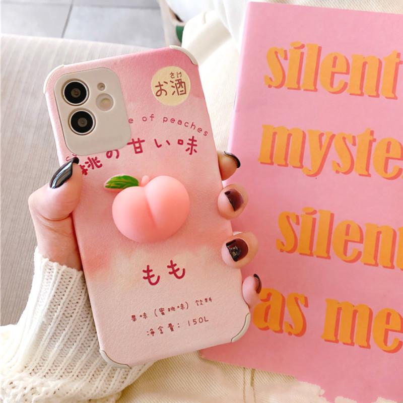 Ốp Điện Thoại Chống Sốc In Hình Quả Đào Hồng 3d Cho Iphone 12 11 Pro Max X Xs Max Xr 8 7 Plus | BigBuy360 - bigbuy360.vn