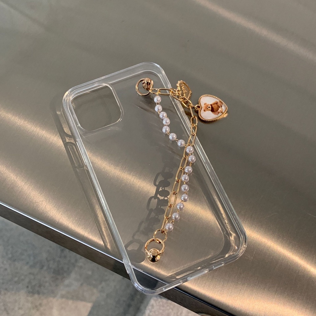 Ốp Điện Thoại Họa Tiết Chú Gấu Dễ Thương Kèm Dây Đeo Cho Apple 13 Pro iphone12 / 11pro Max
