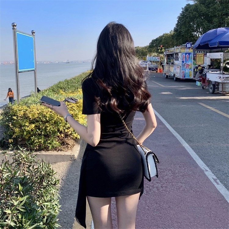 Đầm PERTY ôm dáng vừa vặn cổ polo phong cách Hàn Quốc thời trang mùa hè dành cho nữ