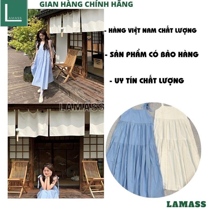 Đầm maxi 2 dây thắt nơ vai đáng yêu váy maxi đi biển hè siêu xinhh