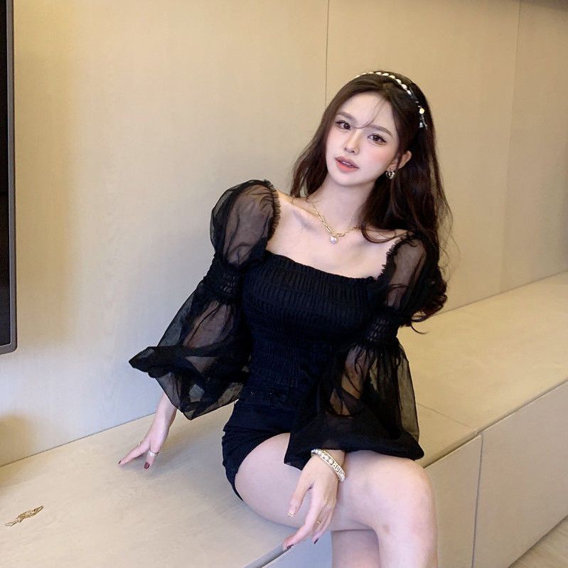 Áo Croptop Chiffon Trễ Vai Dáng Ngắn Thời Trang Mùa Thu Hàng Mới Dành Cho Bạn Nữ