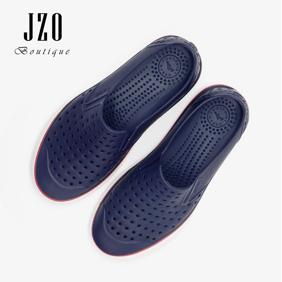 [Chính hãng - Phom nhỏ] Giày nhựa URBAN nam nữ đi mưa đi biển D2201 - Xanh chàm lé đỏ