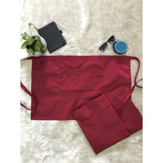 Tạp dề ngắn trơn đỏ đô dành cho phục vụ