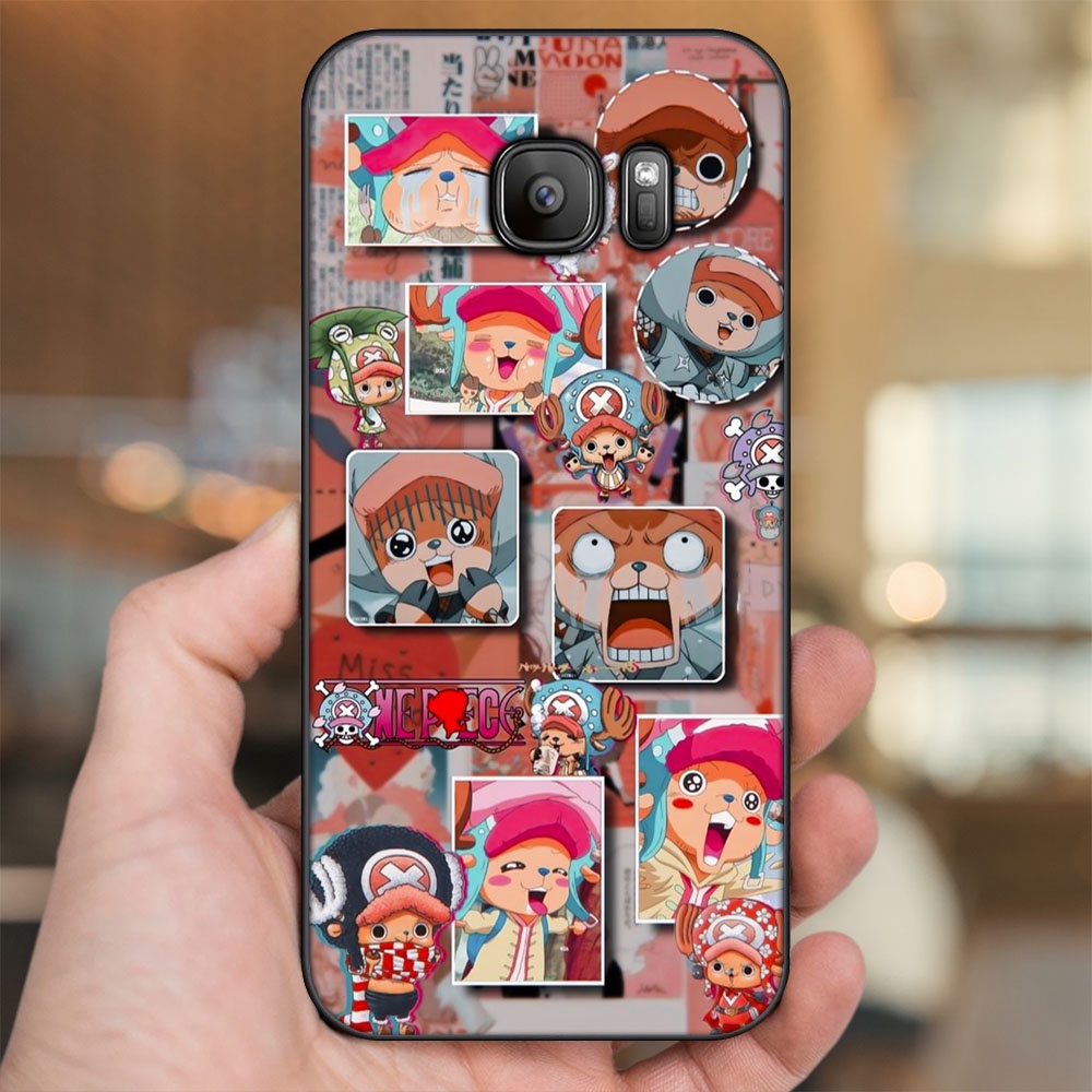 Ốp lưng Samsung S6, S6 Edge, S6 Edge Plus, S7, S7 Edge viền đen in hình Chopper One Piece Đảo Hải Tặc