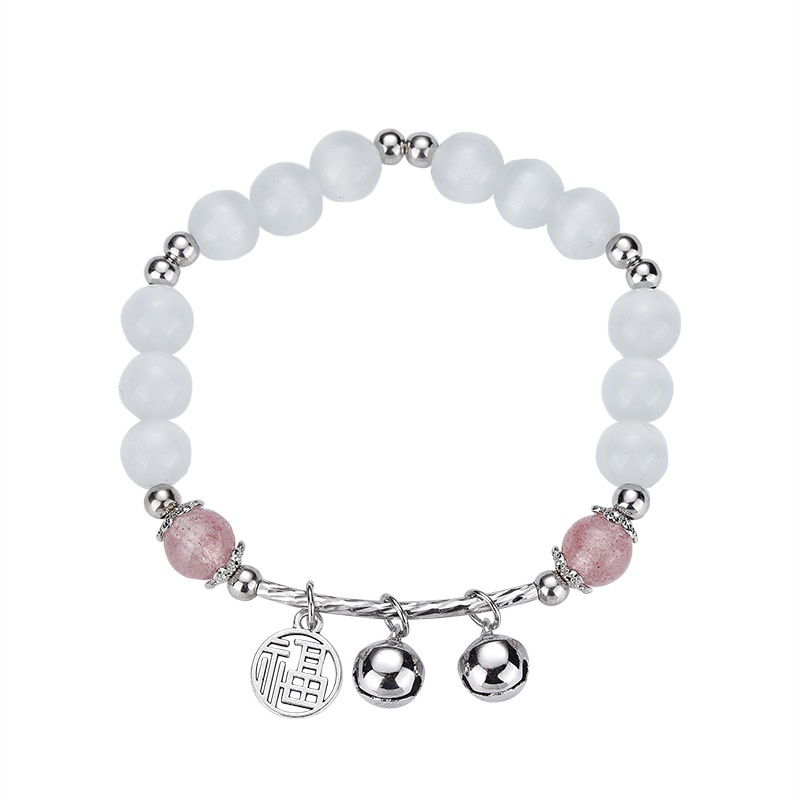 [Hàng Mới Về] Lắc Tay Đính Đá Opal Màu Trắng Phong Cách ins Mát Mẻ Thời Trang Mùa Hè Cho Nữ