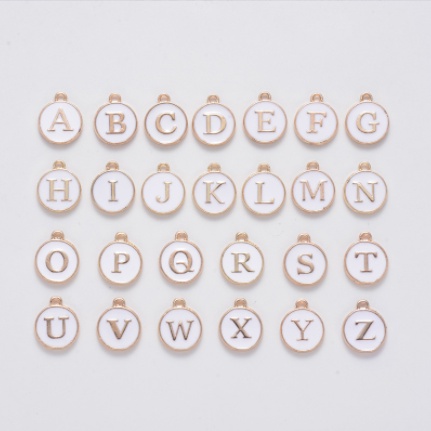 1 Mặt Dây Chuyền Hợp Kim Hai Mặt Hình Chữ Cái DIY