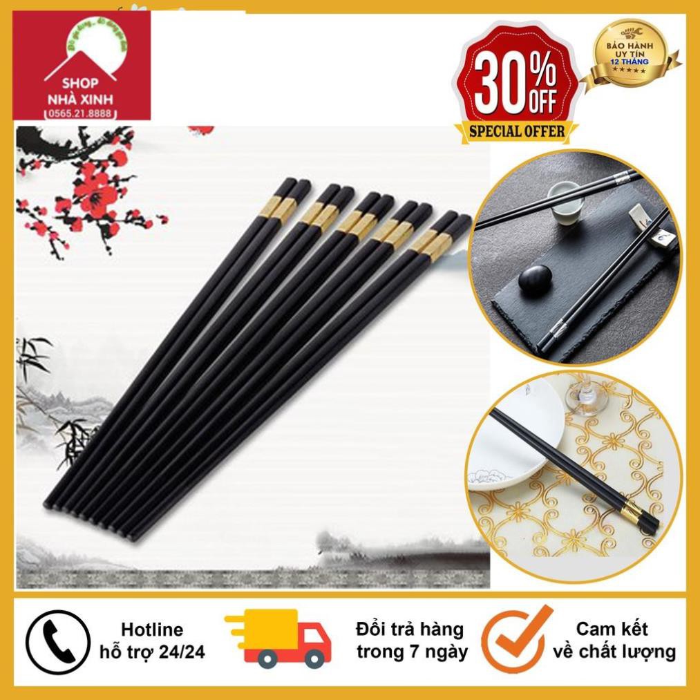 Bộ 10 Đôi Đũa Ăn Hàn Quốc Mạ Vàng, Hợp Kim Chống Mốc, Tiện Ích Cho Nhà Bếp, Bán Giá Sỉ