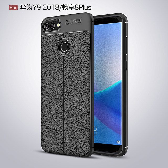 Ốp Silicon Vân Da Cho Huawei Y9-2018 Auto Focus