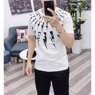 Miễn phí ship- Áo thun nam nữ cotton họa tiết tia sét