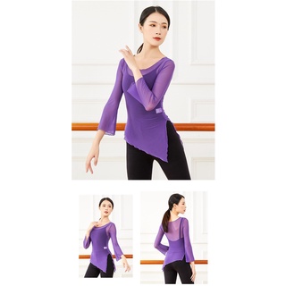 (ORDER) Áo múa lưới vạt chéo