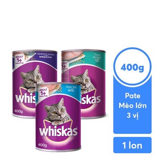 Pate whiskas lon 400g dành cho mèo thức ăn dinh dưỡng nhiều vị cá ngừ cá thu cá biển PetTools