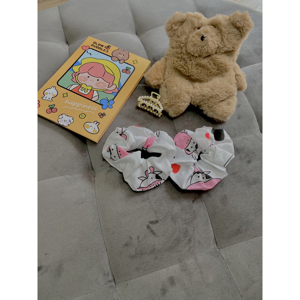 Dây cột tóc họa tiết siêu cute dễ thương phong cách Hàn Quốc
