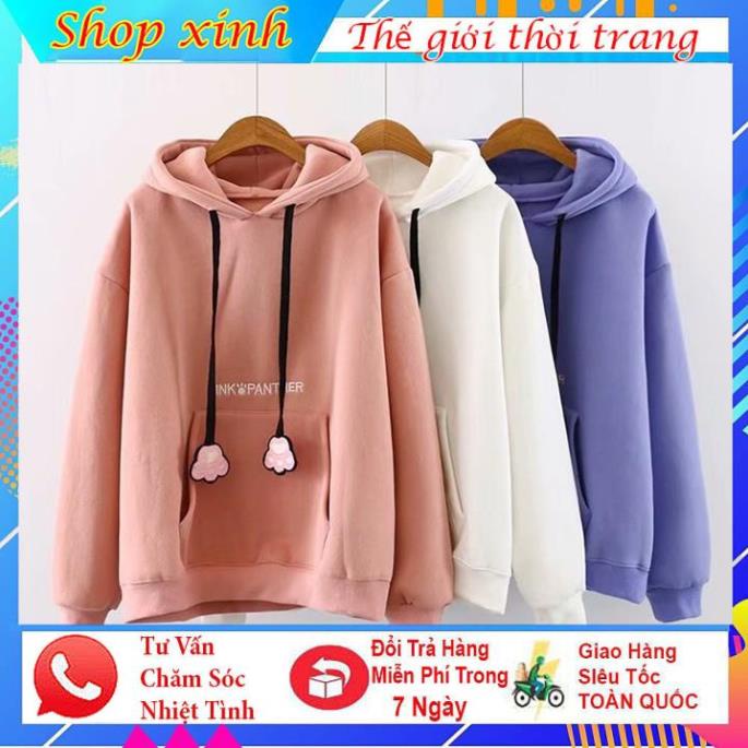 Áo hoodie nữ nỉ thời trang mùa đông freesize thêu mèo tai thỏ dưới 55kg cực Kute cho cô nàng năng động,cá tính. | BigBuy360 - bigbuy360.vn