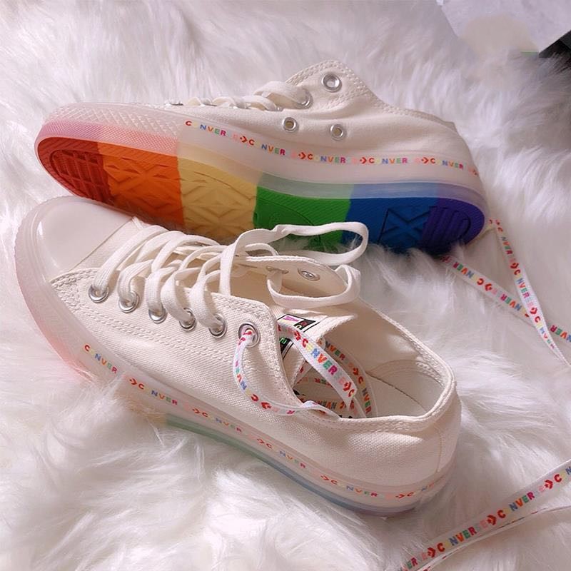 Giày Thể Thao Converse All star Vải canvas Đế Cầu Vồng Cá Tính Cho Nam Và Nữ 165613Cc Chuyên Dụng Chất Lượng Cao