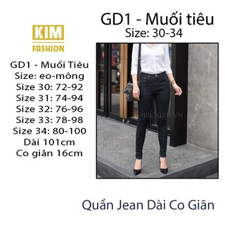 Quần Jean Xít Giặt Big size Co Giãn Size 30-34