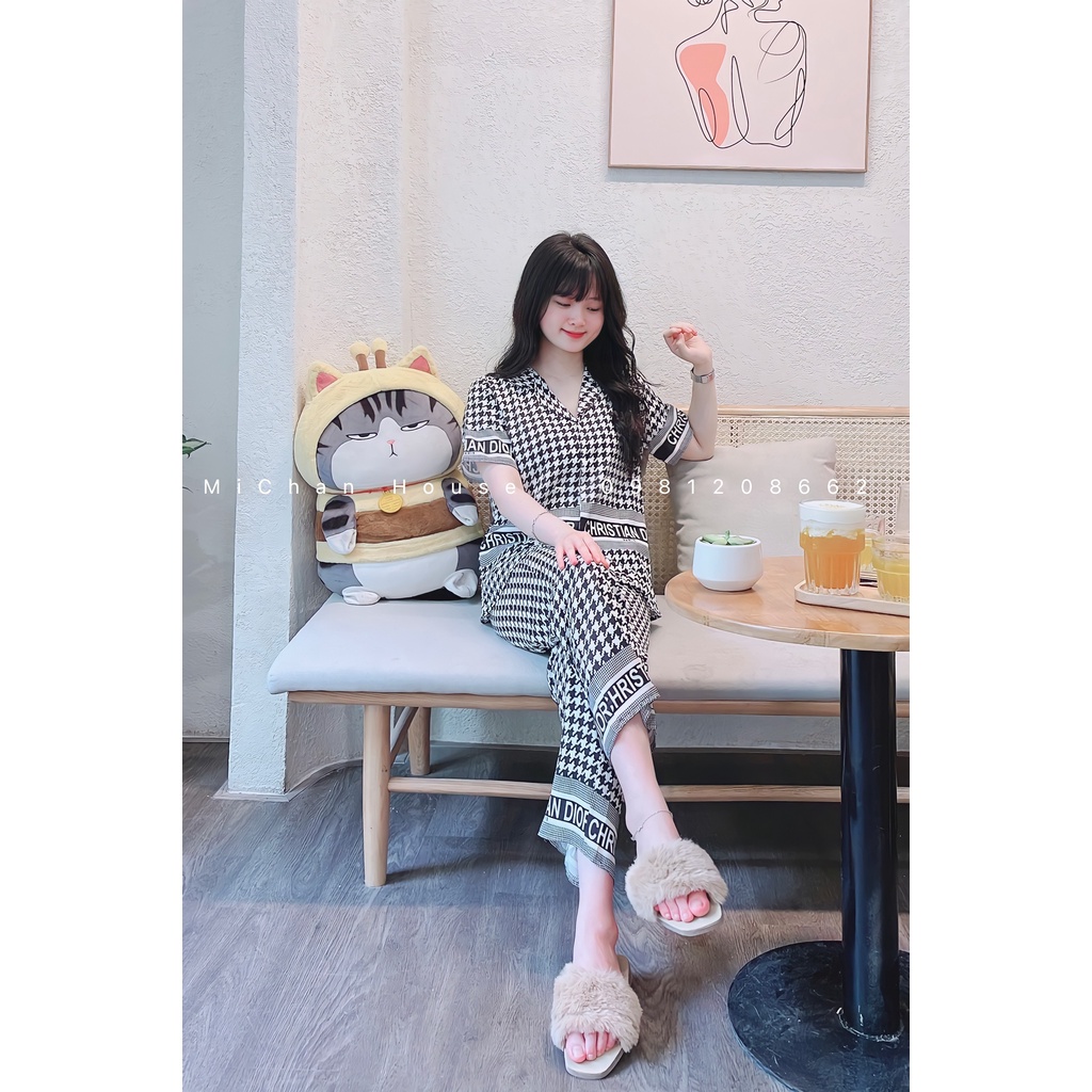[Hình thật] Đồ ngủ Pijama Lụa cao cấp Michan tay ngắn quần dài dễ thương - A0009
