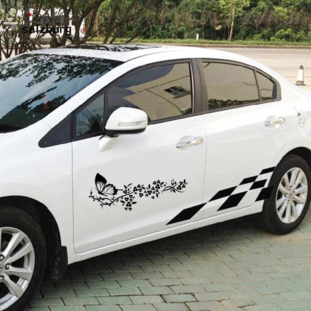 Nhãn dán trang trí cửa hình cánh bướm bay đẹp mắt cho xe hơi