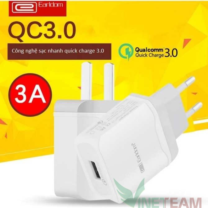 Củ sạc 3A Earldom ES-KC16 Quick Charge 3.0 một cổng USB -dc2600