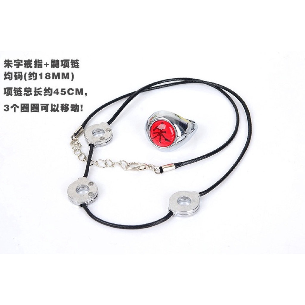 Set băng đô + nhẫn + dây chuyền dùng để hóa trang nhân vật Itachi Akatsuki Madara