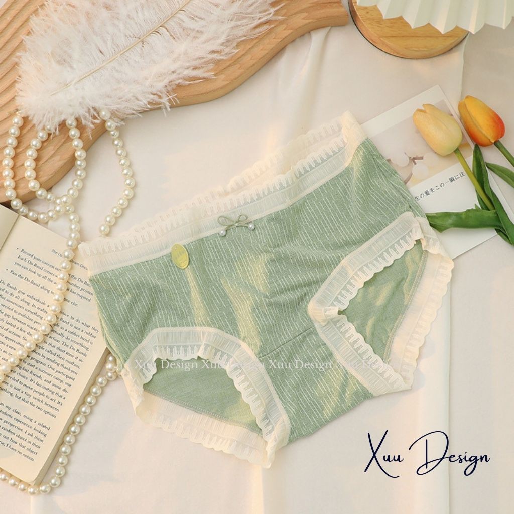 Quần lót nữ Wexuu Design, Quần lót cotton lạnh cao cấp phối ren sexy chất liệu mềm mại thoáng khí - QC50