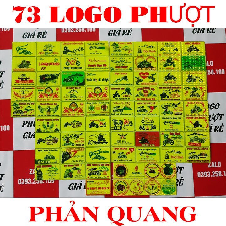 siêu combo 73 logo tem phượt phản quang